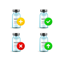 Aufkleber - Vaccine vial set with different pictograms. 3d vector icons set