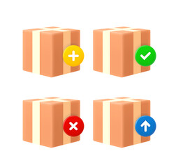 Aufkleber - Postage box icon set with different pictograms. 3d vector icons set