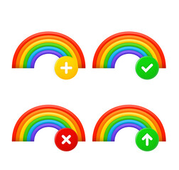 Aufkleber - Rainbow icons set with different pictograms. 3d vector icons set isolated on white background