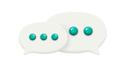 Poster - Three speech bubbles. Internet conversation concept. 3d vector illustration