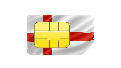 Poster - Mobile operator SIM card with England flag. 3d vector illustration