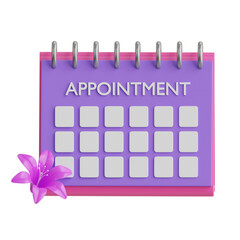 Poster - 3D Appointment. icon isolated on white background. 3d rendering illustration
