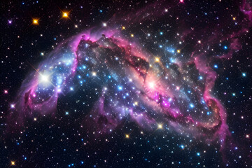Wall Mural - large nebula in deep space. generative artificial intelligence.