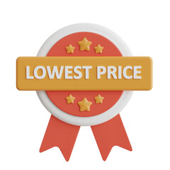 Poster - 3d owest Price icon isolated on white background. 3d rendering illustration