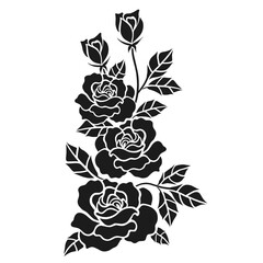 Wall Mural - rose flower stencil illustration