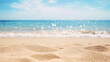 © Emmy Ljs - Summer beach background with copy space for text. Summer vacation concept.Tourism travel concept.Summer background concept.Concept of copy space for text or product mockup.