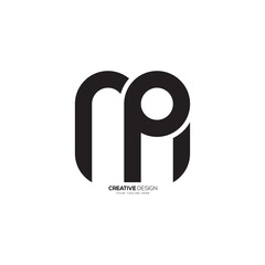 Modern unique shape letter n p m creative monogram logo concept. N logo. P logo. M logo