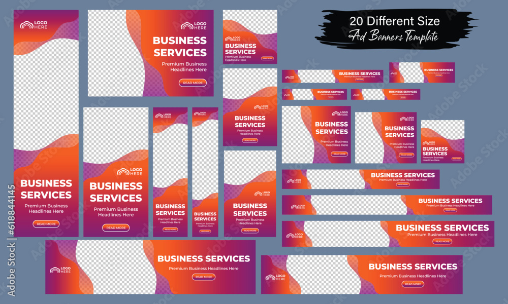 Abstract Training Sales Horizontal header web banner. Vector horizontal and vertical google web ...