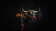 bull's head on a black background. Generative AI.1 4