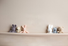 Small Toys For Children. Backdrop For Baby Photography