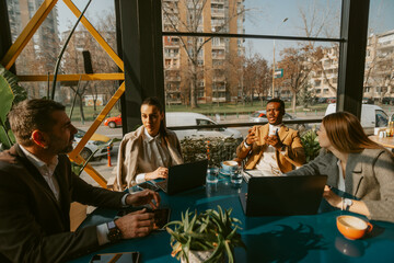 Wall Mural - Business meeting at the cafe