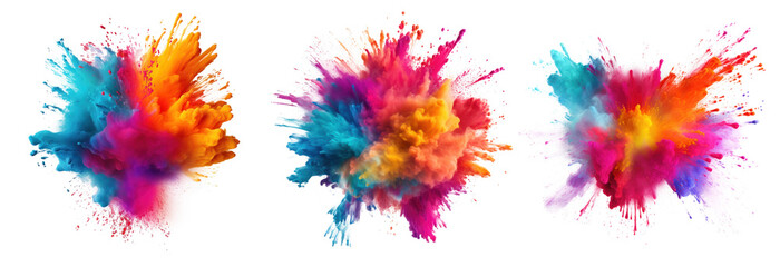 colorful holi paint color powder illustration ai generative.