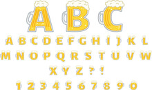 Beer Stein Mug Alphabet Letter And Number Clipart Set - Light