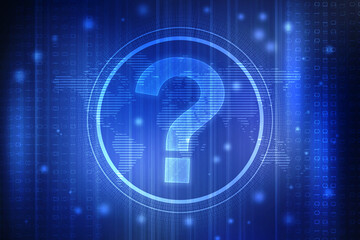 Poster - 
2d illustration question mark background

