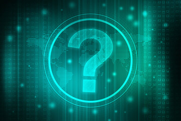 Poster - 
2d illustration question mark background
