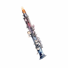 Clarinet Watercolor Illustration On White Background