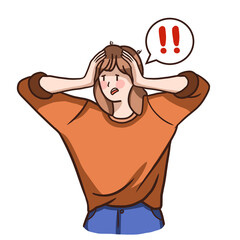 woman with headache,stressed,shocked,illustration