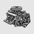 © iqbal - muscle car engine vector black color on white background