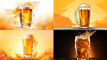 Canvas Print - glass of beer with foam