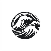 Japan Logo Design For Japanese Concept Vector Illustration. Wave Logo