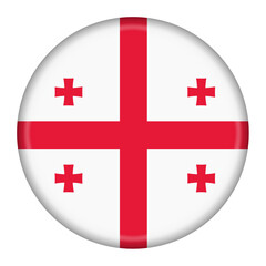 Fototapete - Georgia flag button 3d illustration with clipping path