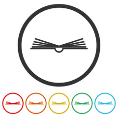 Poster - Open book icon. Set icons in color circle buttons