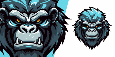 Powerful Gorilla Logo Mascot: Dynamic Vector Illustration for Sport & E-Sport Teams