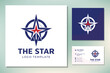 Lone Star with Texas Five 5 Pointed Pentagram logo design