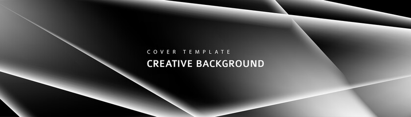 Poster - Abstract black, white and gray triangle overlaying layer background. Modern style. You can use for advertising, poster, template, business presentation. Vector