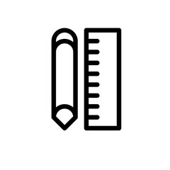 Poster - pencil and ruler icon