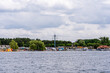 Ślesin, Poland. Resort. Yacht port on the Goplo river