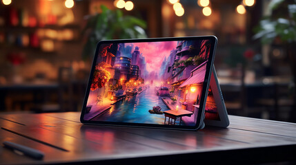 tablet pc in a restaurant