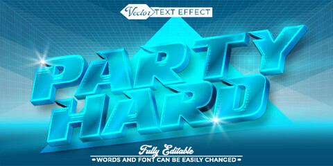 Wall Mural - Turquoise Shiny Party Hard Vector Editable Text Effect Template