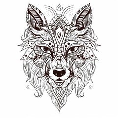 Canvas Print - wolf head tattoo