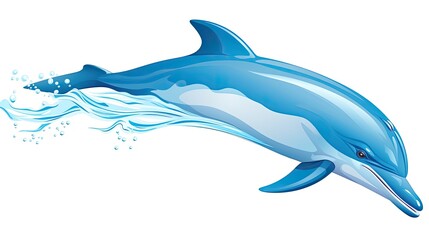 Wall Mural - dolphin isolated on white background
