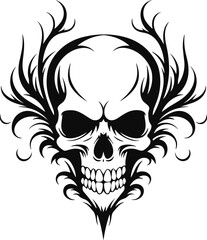 Wall Mural - Vector Skull design for tattoos and decorations on T-shirts isolated on white background
