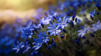 Wall Mural - Bright wildflowers with a beautiful blurred background.