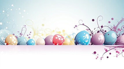 Wall Mural - easter eggs on a blue background