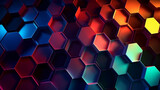 Fototapeta Przestrzenne - Abstract background with hexagons made with AI generative technology