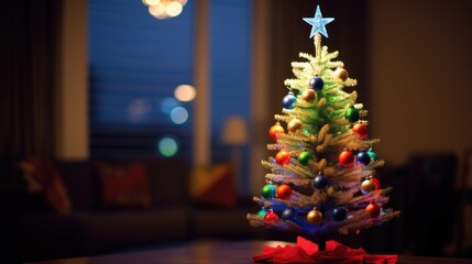 Poster - christmas tree with presents christmas wallpaper background