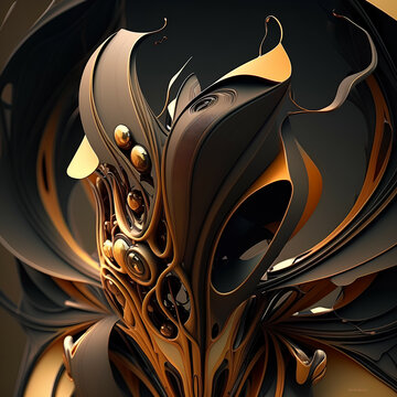 3d illustration of abstract geometric composition, digital art works. computer generated graphics.
