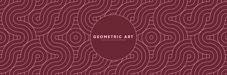Wall Mural - Bold, Seamless Pattern Ornament. Japanese Tradition Inspired Geometric Design