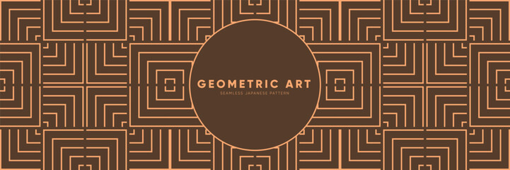 Wall Mural - Deco Style Seamless Pattern. Bold Luxury Geometric Design Inspired by 70s Aesthetics and Wellness Themes. Retro Vintage Background Perfect for Menswear, Art Graphic and Festive Print. Oriental vector.