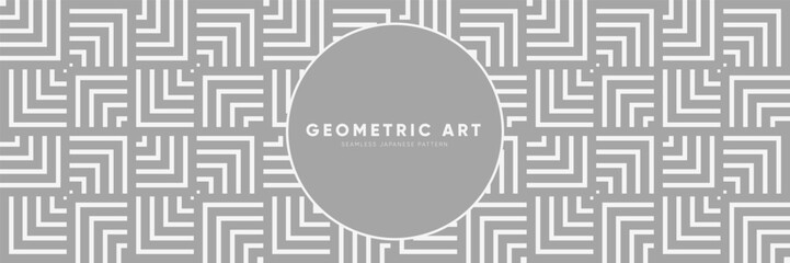 Wall Mural - Bold and Dynamic Seamless Geometric Pattern. A Simple Yet Gorgeous Motif for Menswear. Antique Aesthetic Inspired by Vintage and Oriental Asian Art. Traditionally Abstract Vector Background.