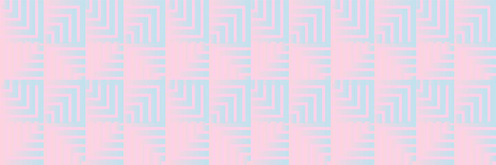 Wall Mural - Modern Square Abstract Seamless Pattern. Aesthetic Oriental Art in Trendy Pink Hue. Antique Motif Inspired by Japanese, Chinese, Arabic, Korean, Indian Culture. Perfect for Stylish Wallpaper, Fabric.