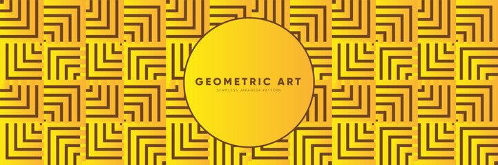 Wall Mural - Luxury Vintage Seamless Geometric Pattern. Golden Abstract Art in Oriental Retro Motif. Premium Wallpaper Inspired by Asian, Chinese, Arabic, Indian Traditions. Perfect for Bohemian Textile, Fabric.