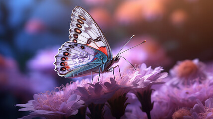 butterfly on flower HD 8K wallpaper Stock Photographic Image