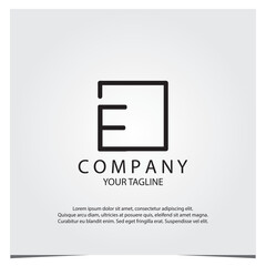 Black square e f logo premium elegant template vector eps 10