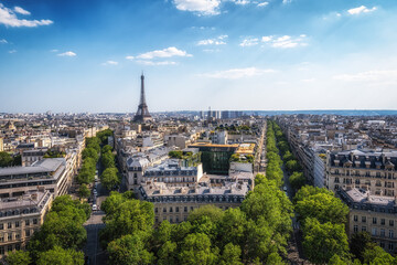 Wall Mural - Eiffel Tower from Arc de Triomphe