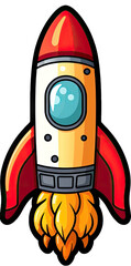 Wall Mural - illustrated design of space rockets, igniting curiosity and inspiring exploration